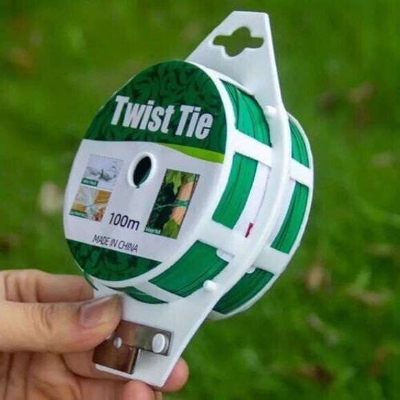 Twist Tie Green Garden Plant Coated Twist Wire‎ & Cutter 328 Feet (100M) Roll - Picture 1 of 6